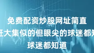 免费配资炒股网址简直像赶大集似的但眼尖的球迷都知道